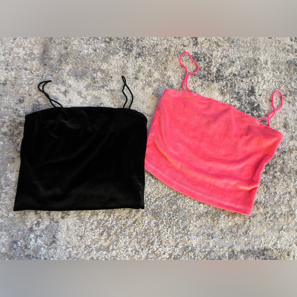 Velvet Crop Tops // $8 for both
